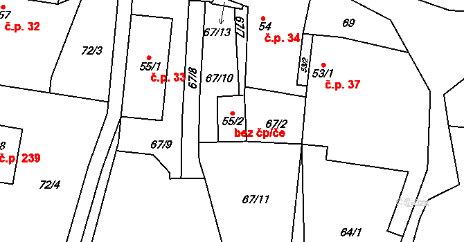 Líšnice 42702691 na parcele st. 55/2 v KÚ Líšnice u Prahy, Katastrální mapa