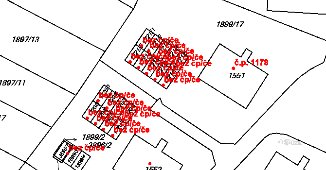Humpolec 43529691 na parcele st. 1721/10 v KÚ Humpolec, Katastrální mapa