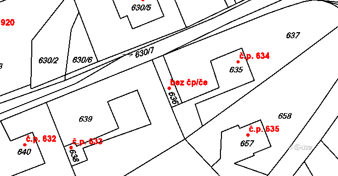 Libušín 44423691 na parcele st. 636 v KÚ Libušín, Katastrální mapa