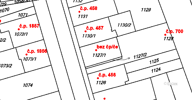 Holešov 47594691 na parcele st. 1127/1 v KÚ Holešov, Katastrální mapa