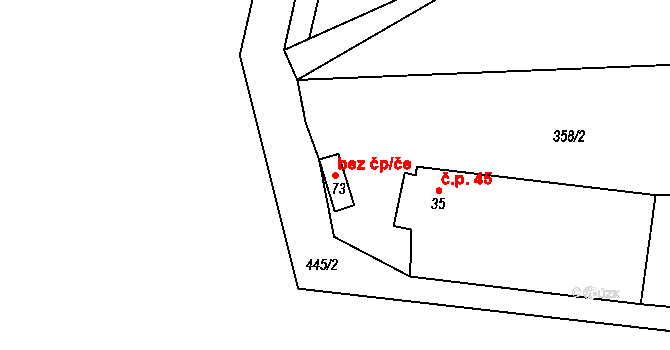 Bernartice 47910691 na parcele st. 73 v KÚ Bojenice, Katastrální mapa