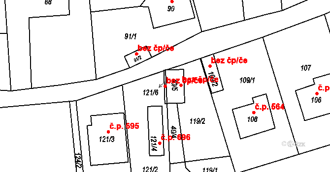 Lipová-lázně 48135691 na parcele st. 121/6 v KÚ Dolní Lipová, Katastrální mapa