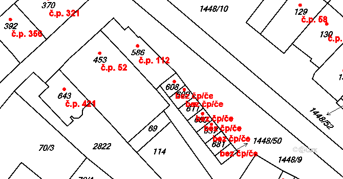 Krumvíř 49023691 na parcele st. 608 v KÚ Krumvíř, Katastrální mapa