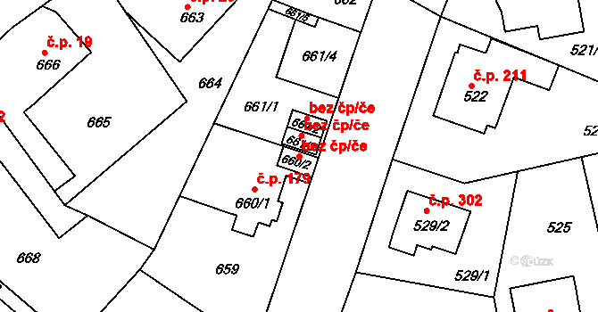 Děčín 49408691 na parcele st. 660/2 v KÚ Chrochvice, Katastrální mapa