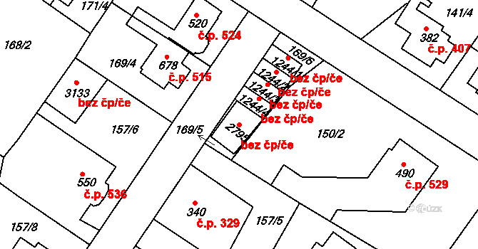 Neratovice 50000691 na parcele st. 2795 v KÚ Neratovice, Katastrální mapa