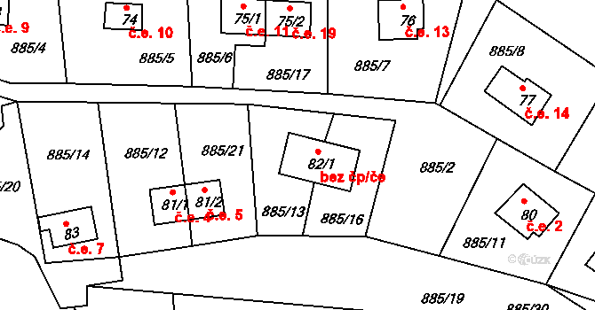 Okounov 50171691 na parcele st. 82/1 v KÚ Kotvina, Katastrální mapa