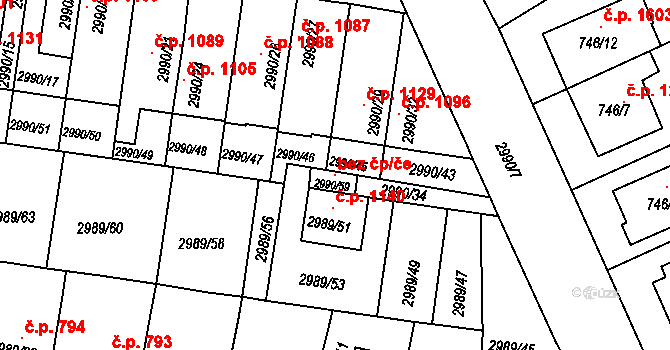 Holešov 107102692 na parcele st. 2990/59 v KÚ Holešov, Katastrální mapa