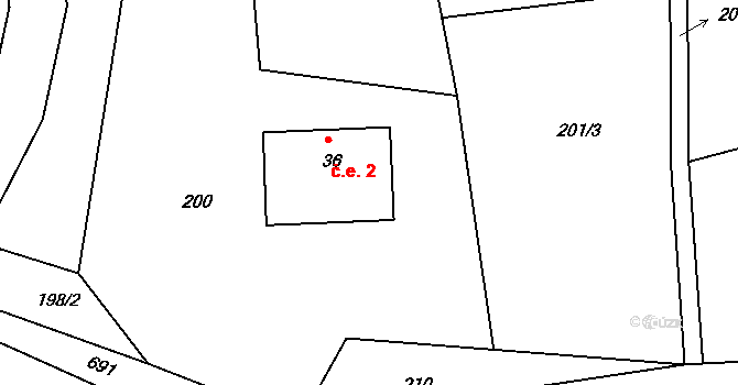 Zásada 2, Pěnčín na parcele st. 36 v KÚ Kamení, Katastrální mapa