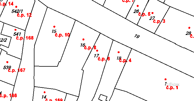 Kadaň 6 na parcele st. 17 v KÚ Kadaň, Katastrální mapa
