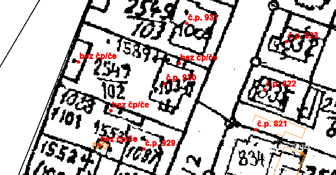 Jaroměřice nad Rokytnou 930 na parcele st. 1034 v KÚ Jaroměřice nad Rokytnou, Katastrální mapa