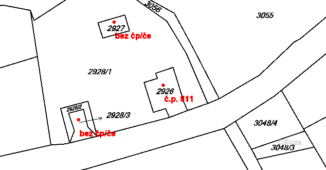 Smržovka 811 na parcele st. 2926 v KÚ Smržovka, Katastrální mapa