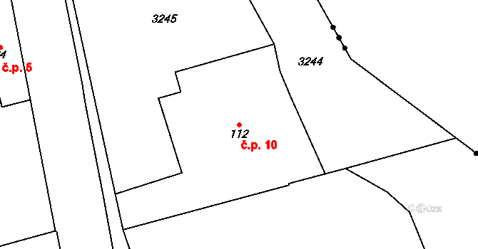 Chábory 10, Podbřezí na parcele st. 112 v KÚ Podbřezí, Katastrální mapa