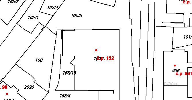 Rožmitál pod Třemšínem 122 na parcele st. 1022 v KÚ Rožmitál pod Třemšínem, Katastrální mapa