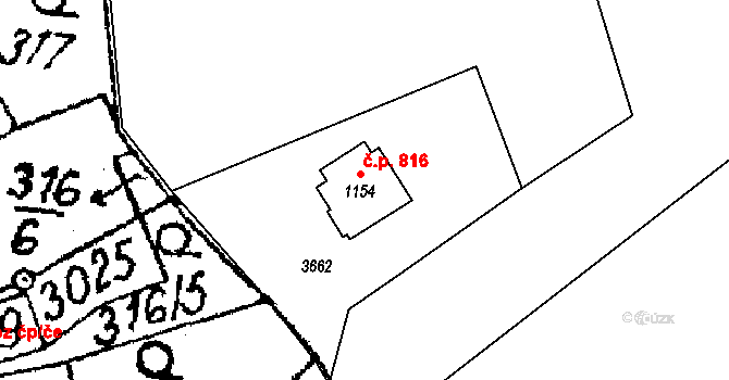 Libina 816 na parcele st. 4750 v KÚ Horní Libina, Katastrální mapa