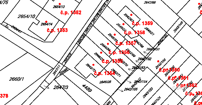 Kuřim 1355 na parcele st. 2646/25 v KÚ Kuřim, Katastrální mapa