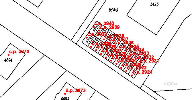 Zlín 2928 na parcele st. 7787 v KÚ Zlín, Katastrální mapa