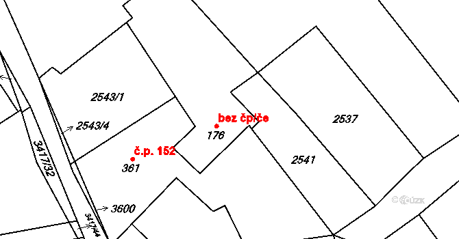 Lačnov 39537692 na parcele st. 176 v KÚ Lačnov, Katastrální mapa