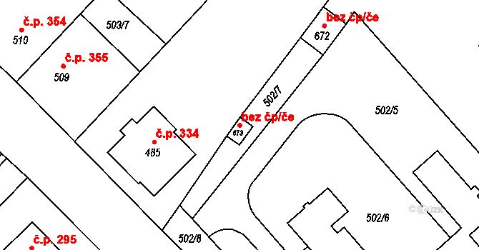 Jedlová 40126692 na parcele st. 673 v KÚ Jedlová u Poličky, Katastrální mapa