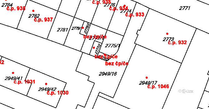 České Budějovice 40520692 na parcele st. 2775/2 v KÚ České Budějovice 3, Katastrální mapa