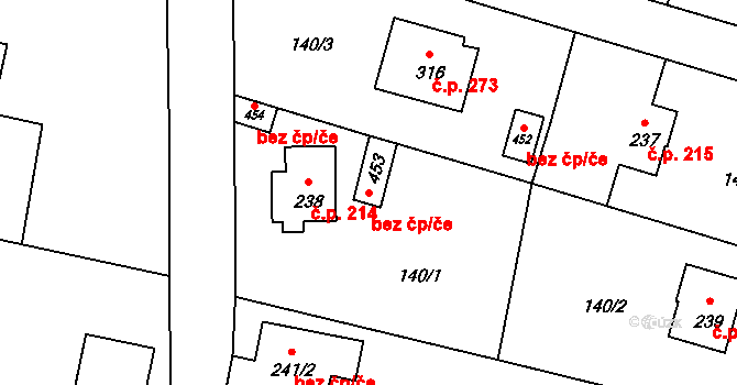 Sedlec-Prčice 41567692 na parcele st. 453 v KÚ Sedlec u Votic, Katastrální mapa