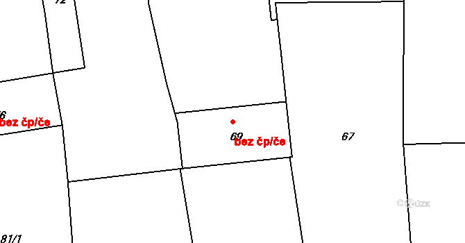 Číčenice 42852692 na parcele st. 69 v KÚ Číčenice, Katastrální mapa