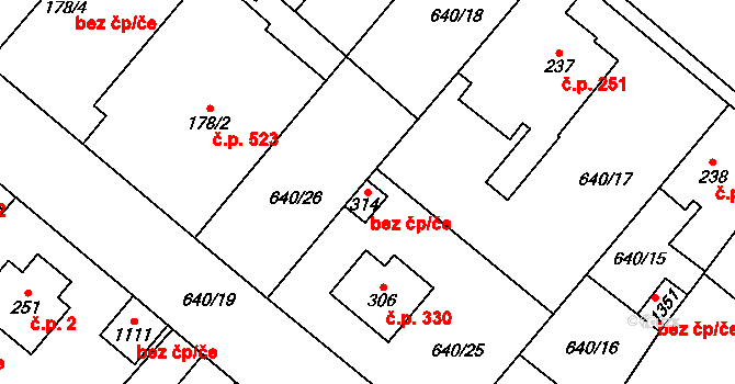 Líbeznice 43349692 na parcele st. 314 v KÚ Líbeznice, Katastrální mapa