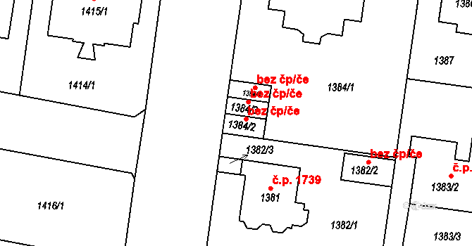 Teplice 45114692 na parcele st. 1384/2 v KÚ Teplice, Katastrální mapa