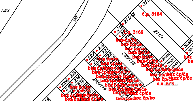 Brno 45531692 na parcele st. 220 v KÚ Žabovřesky, Katastrální mapa