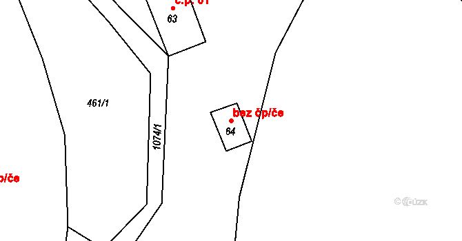 Chotyně 47290692 na parcele st. 64 v KÚ Chotyně, Katastrální mapa
