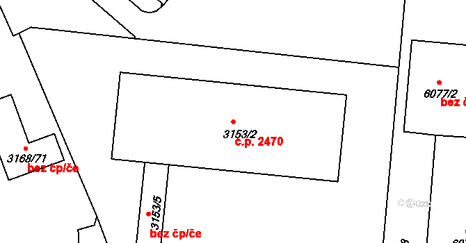 Pod Bezručovým vrchem 2470, Krnov na parcele st. 3153/2 v KÚ Krnov-Horní Předměstí, Katastrální mapa