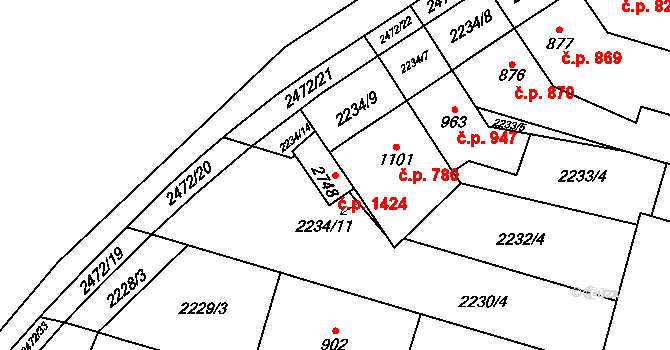 Kyjov 1424 na parcele st. 2748 v KÚ Kyjov, Katastrální mapa