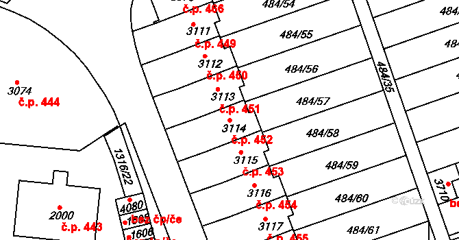 Horní Brána 452, Český Krumlov na parcele st. 3114 v KÚ Český Krumlov, Katastrální mapa