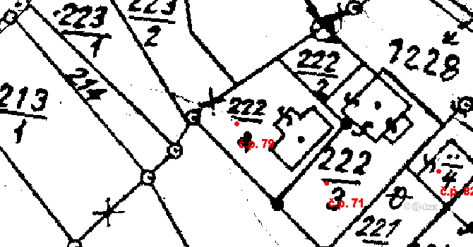 Šišma 79 na parcele st. 222/4 v KÚ Šišma, Katastrální mapa