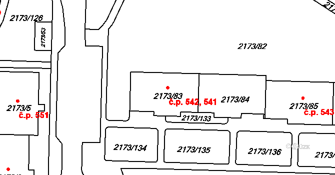 Klášterec nad Ohří 541,542 na parcele st. 2173/83 v KÚ Klášterec nad Ohří, Katastrální mapa