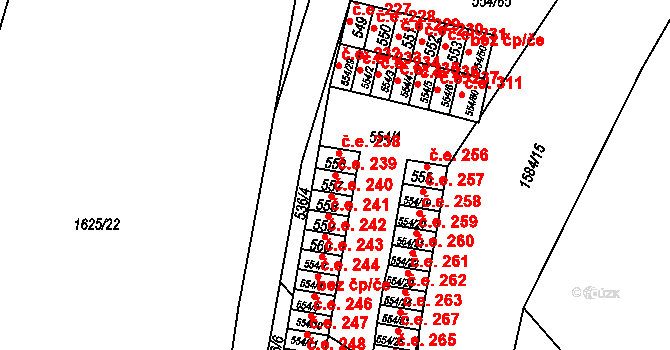 Postoloprty 239 na parcele st. 557 v KÚ Postoloprty, Katastrální mapa