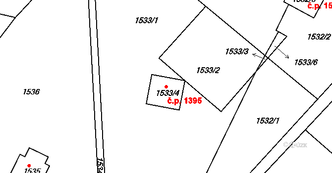 Smržovka 1395 na parcele st. 1533/4 v KÚ Smržovka, Katastrální mapa