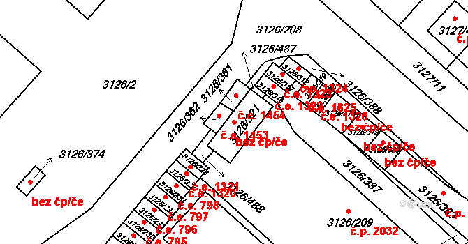 Pelhřimov 39262693 na parcele st. 3126/321 v KÚ Pelhřimov, Katastrální mapa