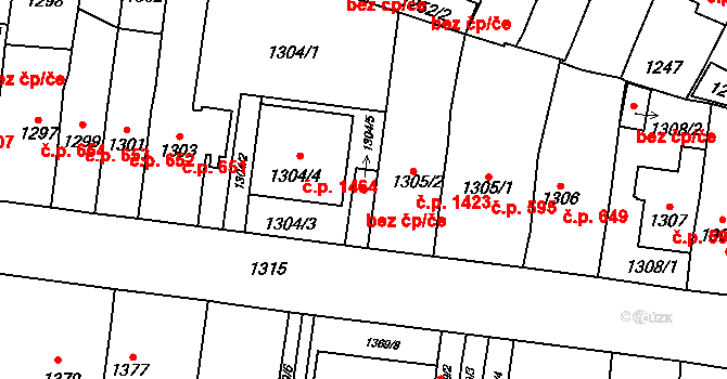 Moravská Třebová 40123693 na parcele st. 1304/5 v KÚ Moravská Třebová, Katastrální mapa