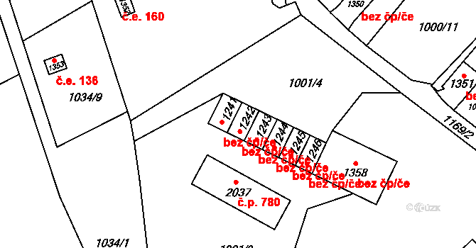 Kdyně 41234693 na parcele st. 1242 v KÚ Kdyně, Katastrální mapa