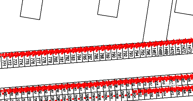 Hradec Králové 41680693 na parcele st. 787 v KÚ Nový Hradec Králové, Katastrální mapa