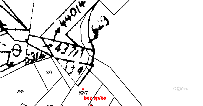 Ohníč 42426693 na parcele st. 1/11 v KÚ Křemýž, Katastrální mapa