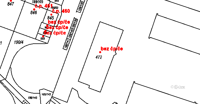 Hradec Králové 46303693 na parcele st. 472 v KÚ Věkoše, Katastrální mapa