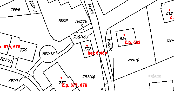 Chrastava 48739693 na parcele st. 772 v KÚ Chrastava I, Katastrální mapa