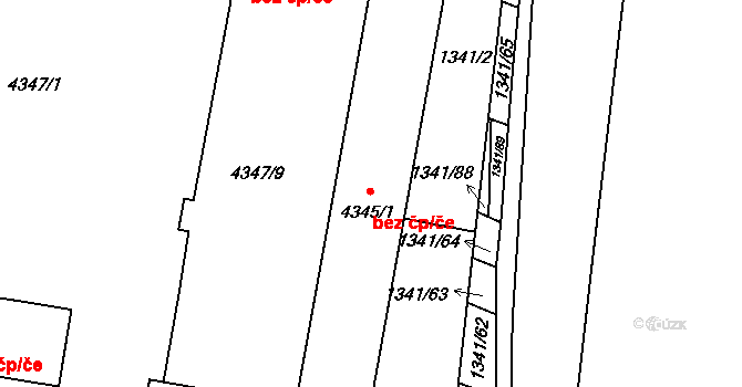 Veselí nad Lužnicí II 584, Veselí nad Lužnicí na parcele st. 4345/2 v KÚ Veselí nad Lužnicí, Katastrální mapa