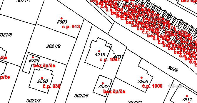 Havlíčkův Brod 1041 na parcele st. 4219 v KÚ Havlíčkův Brod, Katastrální mapa