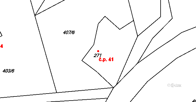 Osůvky 41, Třinec na parcele st. 88 v KÚ Český Puncov, Katastrální mapa