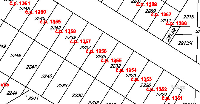 Vracov 1355 na parcele st. 2235 v KÚ Vracov, Katastrální mapa