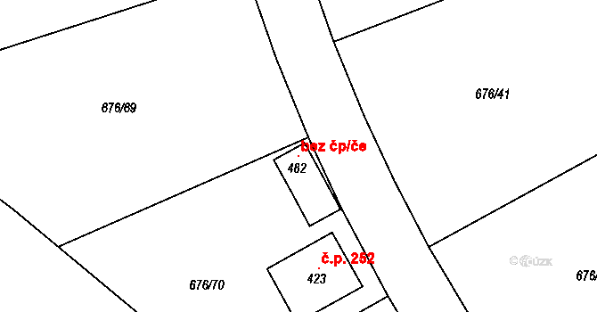 Krupka 146109694 na parcele st. 482 v KÚ Vrchoslav, Katastrální mapa