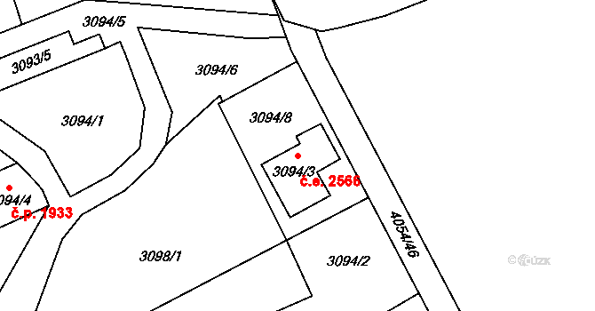 Louny 2566 na parcele st. 3094/3 v KÚ Louny, Katastrální mapa