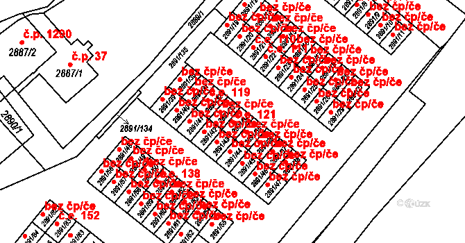 Poruba 121, Orlová na parcele st. 2891/34 v KÚ Poruba u Orlové, Katastrální mapa